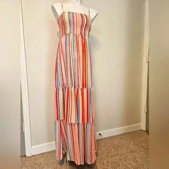 NEW! Jack by BB Dakota/Multi-color Tiered Maxi Dress/ Size XS - Picture 1 of 14